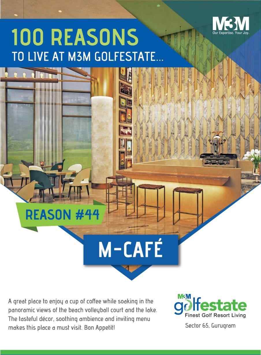 M-Cafe: Reason #44 to live at M3M Golf Estate in Gurgaon Update